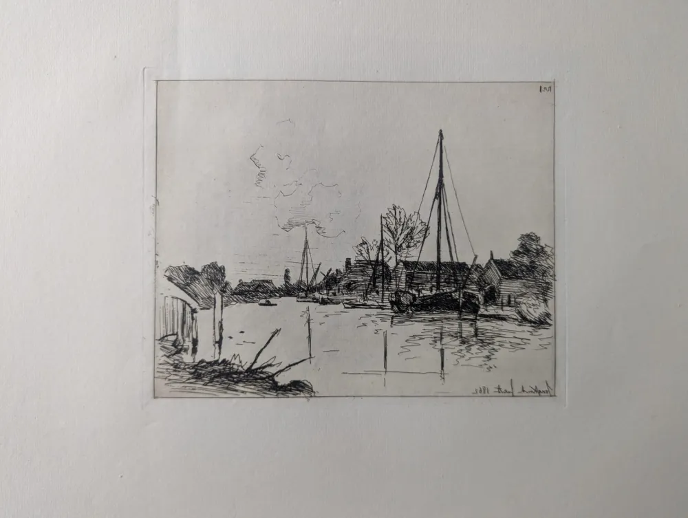 Aguafuerte Jongkind - Le canal / The Canal