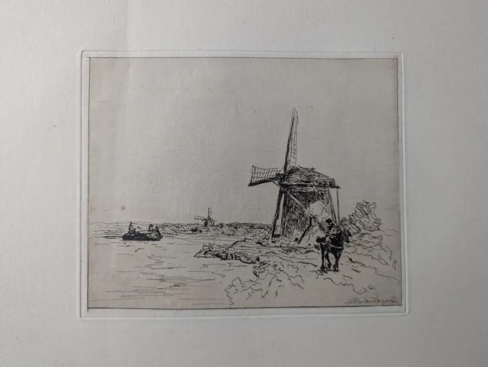 Aguafuerte Jongkind - Le chemin de halage / The Towpath