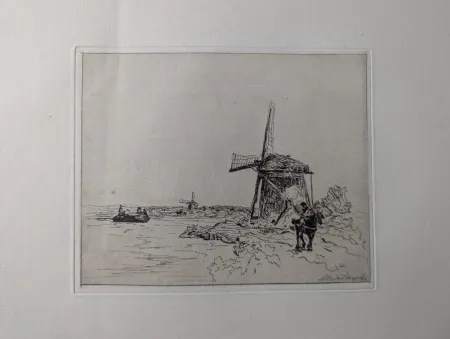 Aguafuerte Jongkind - Le chemin de halage / The Towpath