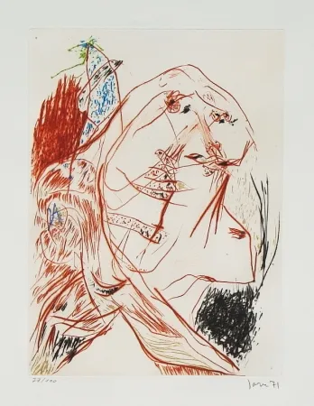 Aguafuerte Y Aguatinta Jorn - Anémone progressiste