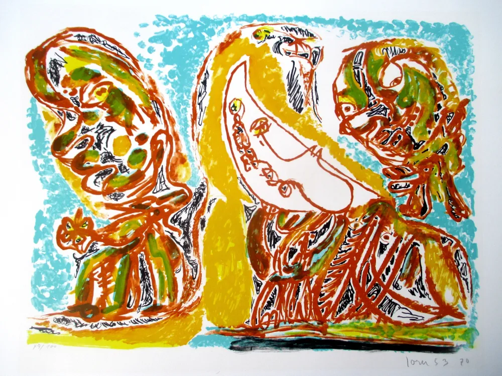 Litografía Jorn - Barbarie au clair de lune