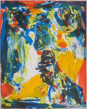 Litografía Jorn - Composition fauve