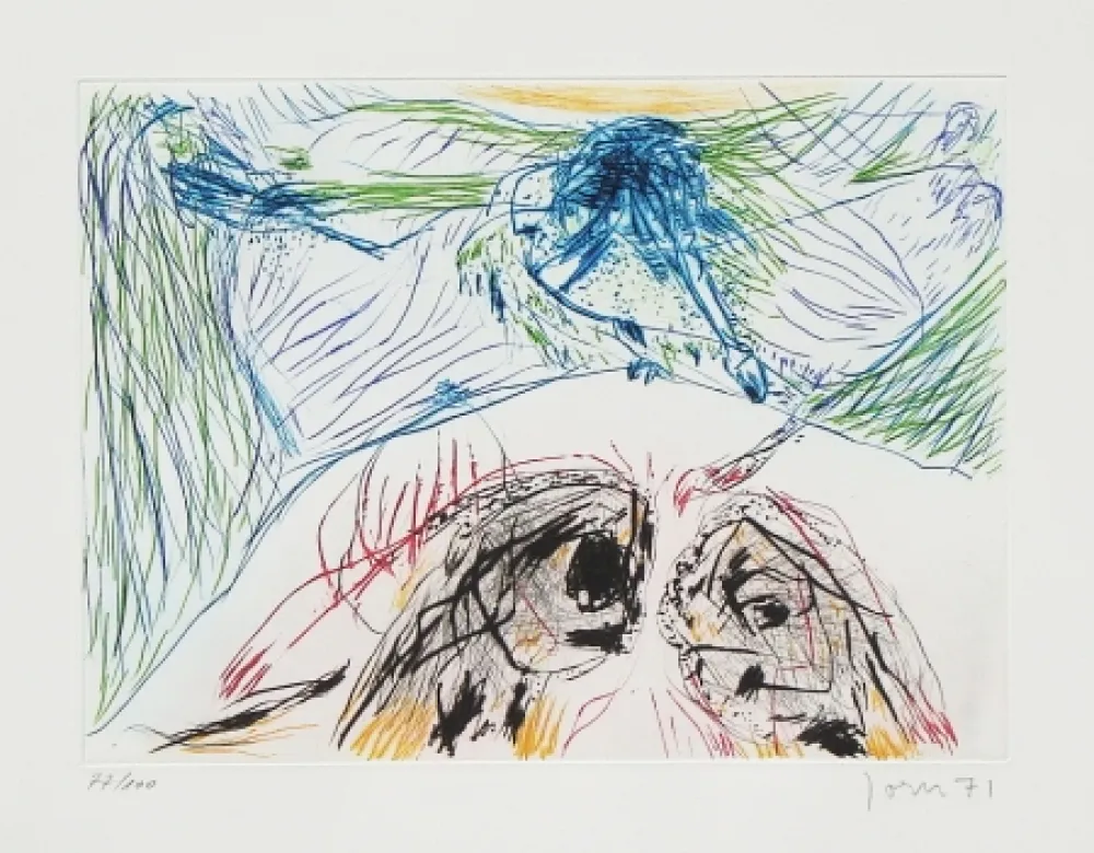 Aguafuerte Y Aguatinta Jorn - Hibou sortilège