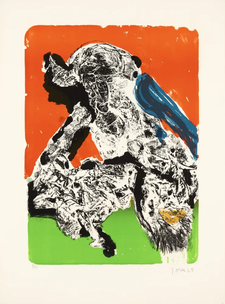 Litografía Jorn - Intimités graphoglyptiques, provocation ratée