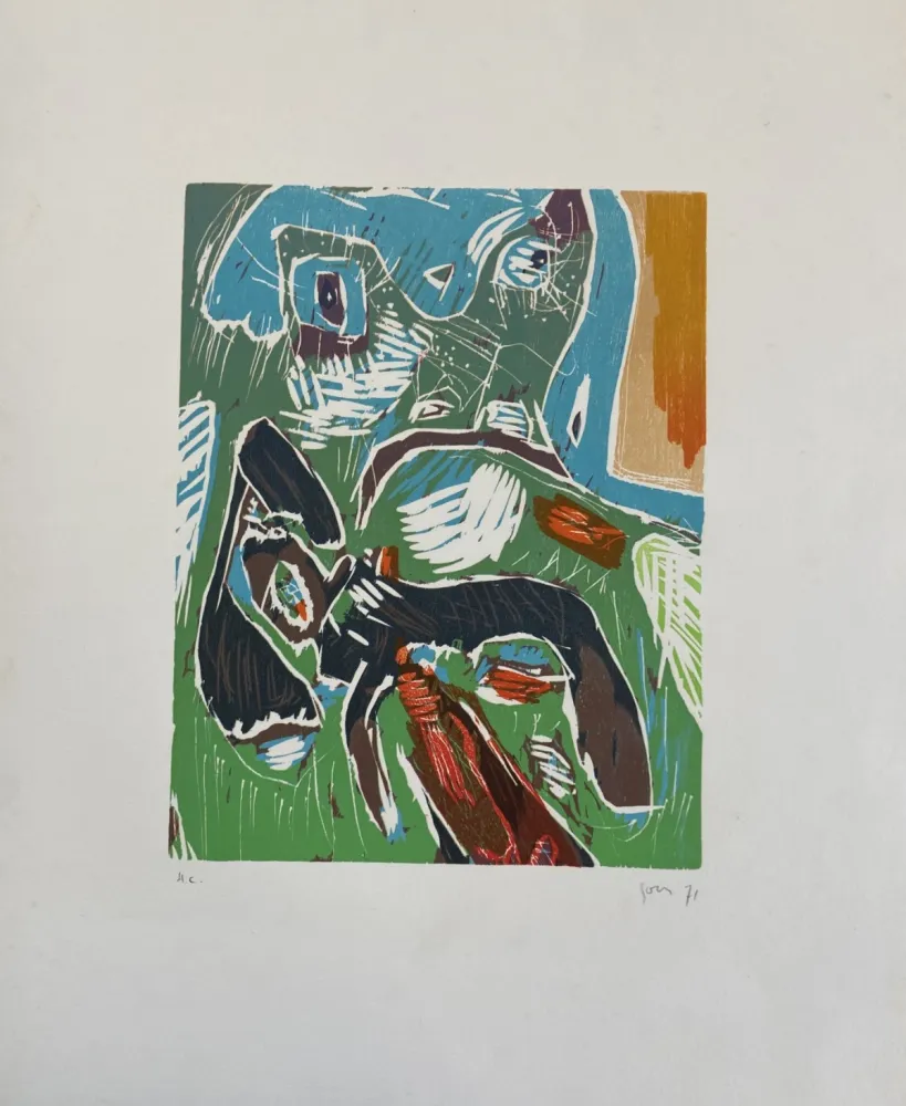 Grabado En Madera Jorn - Strabisme Pastoral