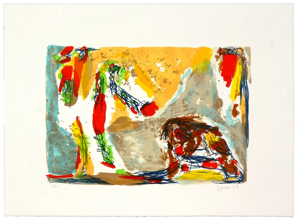 Litografía Jorn - Trop tôt