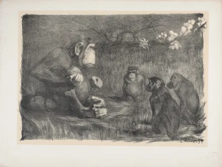 Litografía Jouve - Le Jugement de Pâris, 1897