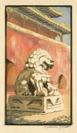 Linograbado Jowett  - Guardian of the Gate