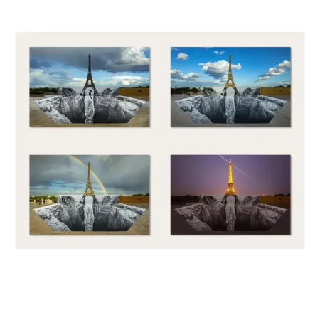 Estampa Numérica Jr - 4 Trompe l'oeil, Les Falaises du Trocadéro,