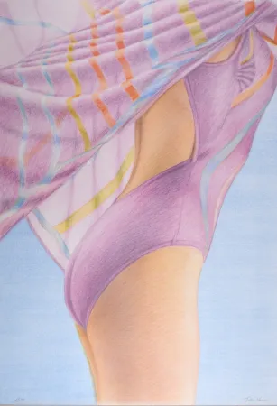 Litografía Kacere - Nageur violet