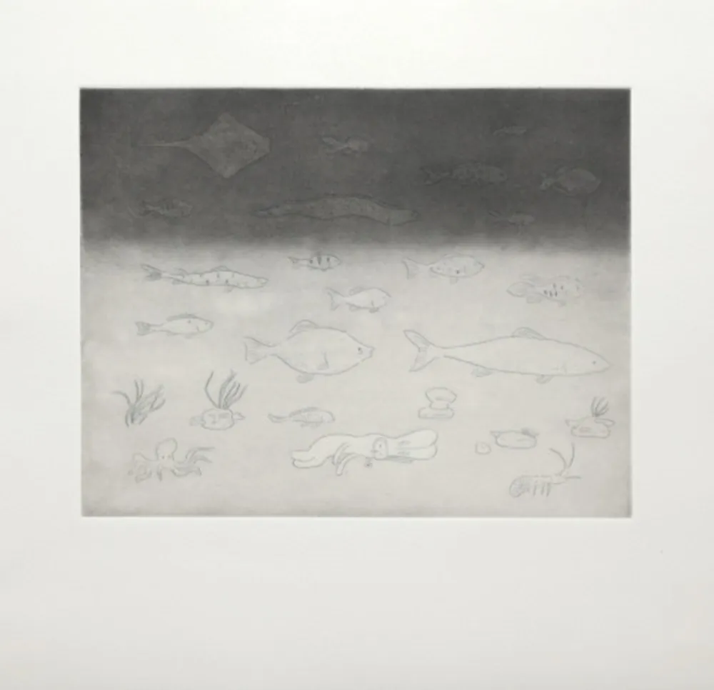 Grabado Kaga - At the bottom of the sea