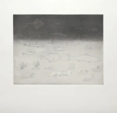 Grabado Kaga - At the bottom of the sea