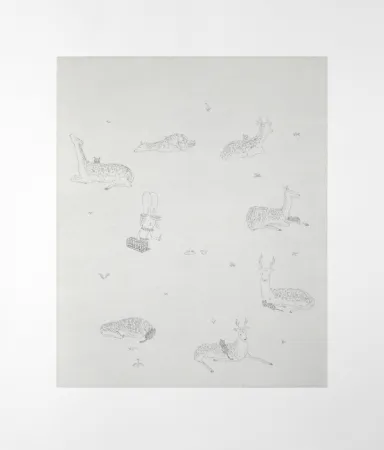 Grabado Kaga - Catching of the 7 wild black cats