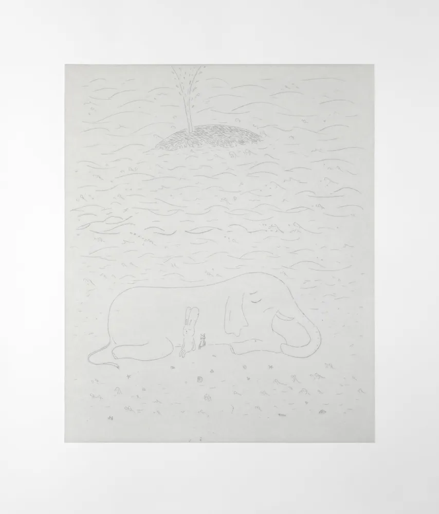 Grabado Kaga - Elephant and whale