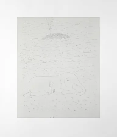 Grabado Kaga - Elephant and whale