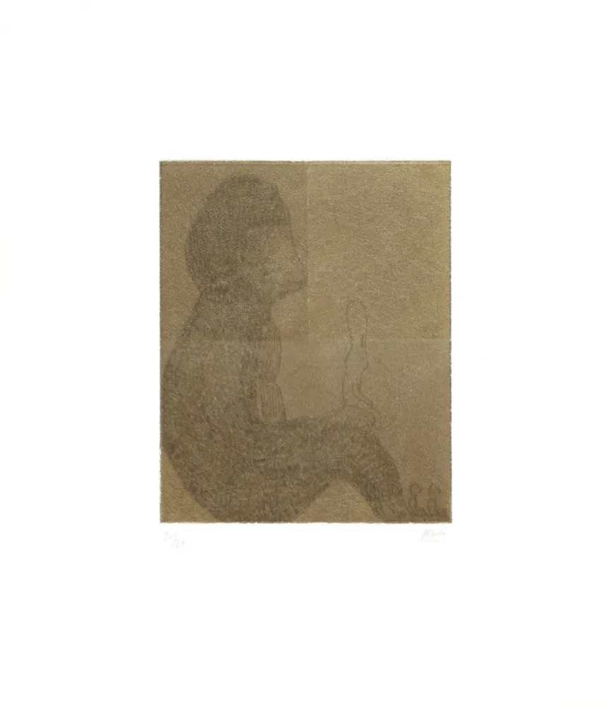 Grabado Kaga - Four sleepers with gorilla