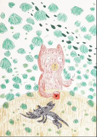 Litografía Kaga - Kumacchi in green 1