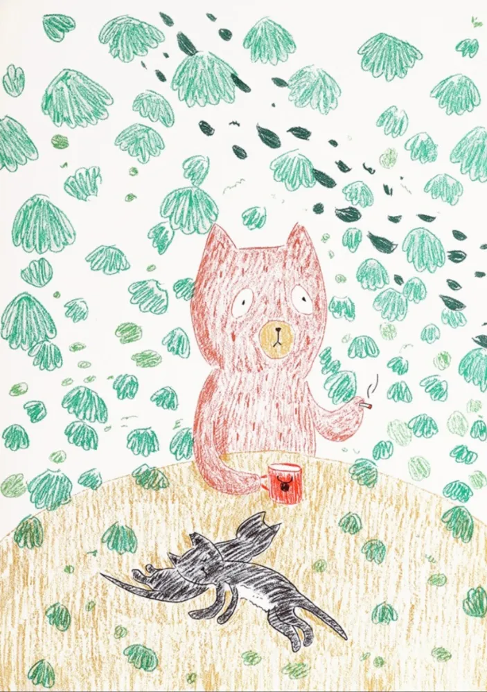 Litografía Kaga - Kumacchi in green 1