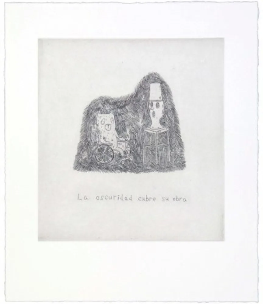 Grabado Kaga - The darkness covers his work