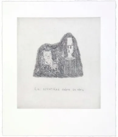 Grabado Kaga - The darkness covers his work