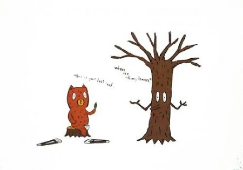 Litografía Kaga - This is the last leaf.