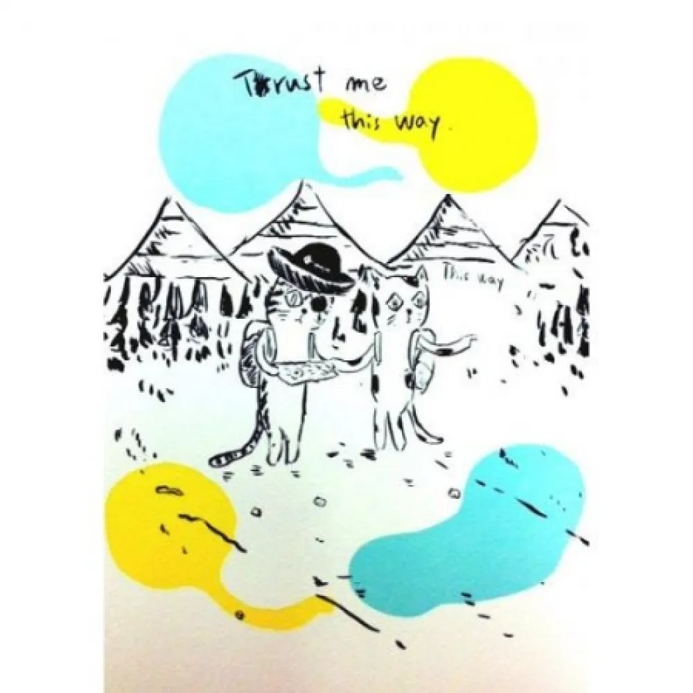 Litografía Kaga - This way cat with the last cat pirate in the ocean