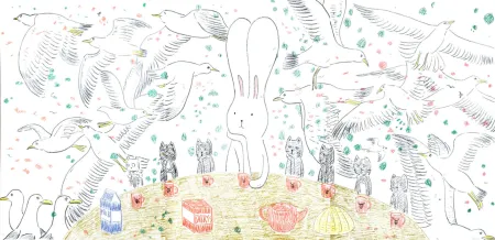 Litografía Kaga - Usacchi con gaviotas