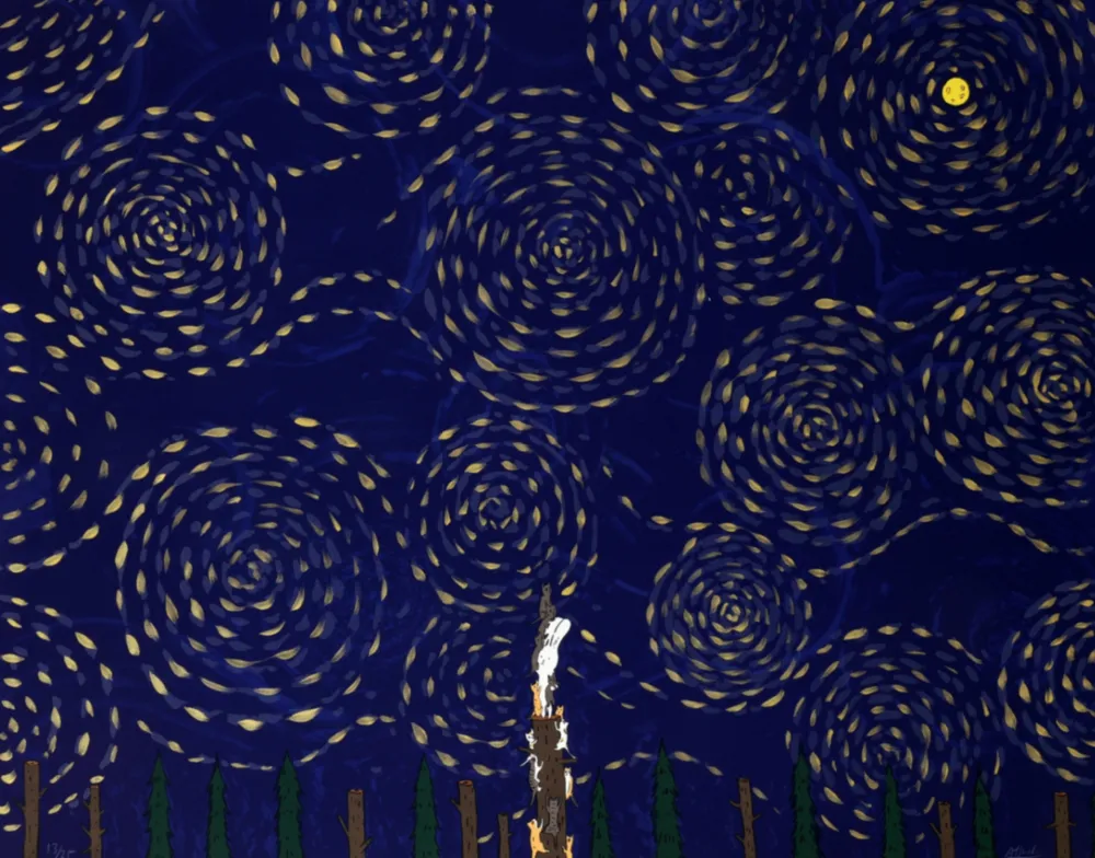 Litografía Kaga - Usacchi - FULL MOON