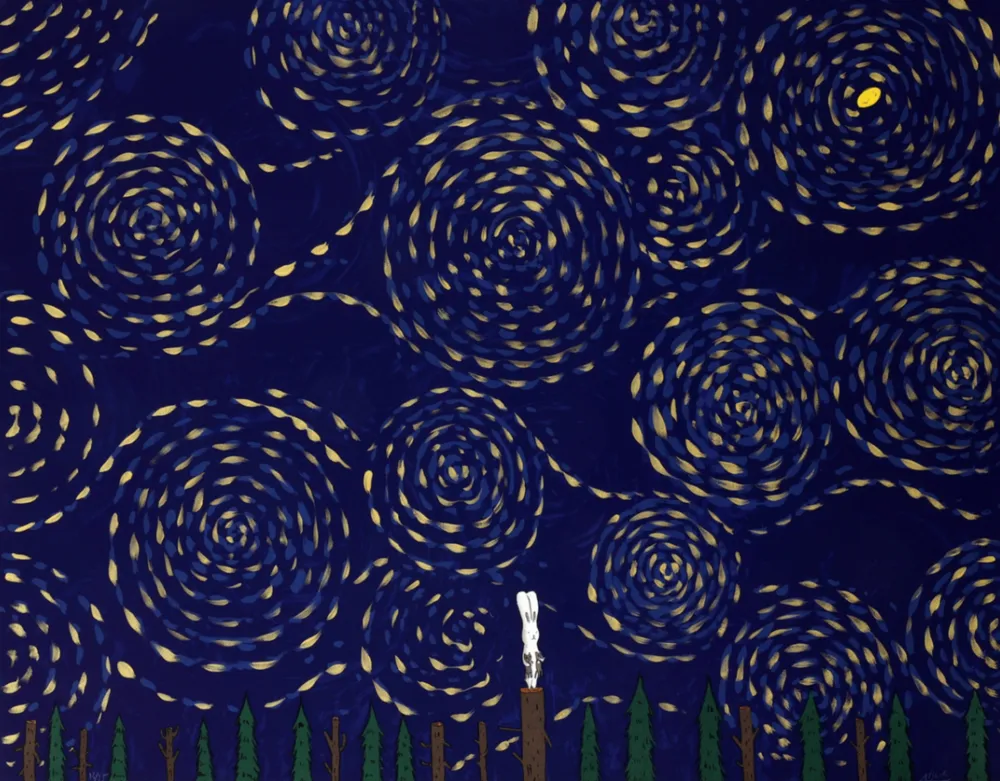 Litografía Kaga -  Usacchi-Half moon