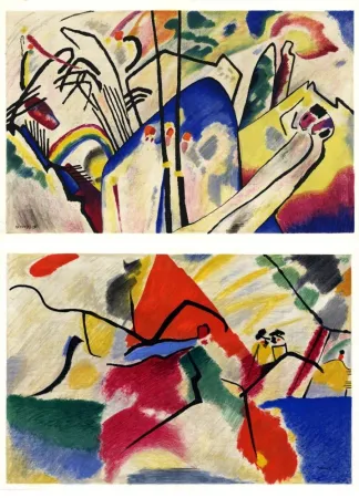 Libro Ilustrado Kandinsky - DERRIÈRE LE MIROIR N° 77-78. KANDINSKY. Période dramatique 1910-1920. 2 lithographies en couleurs (Juillet 1955)