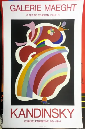 Cartel Kandinsky - FORME ROUGE, 1938. lithographie, pour l´exposition KANDINSKY à la Galerie Maeght (1969).