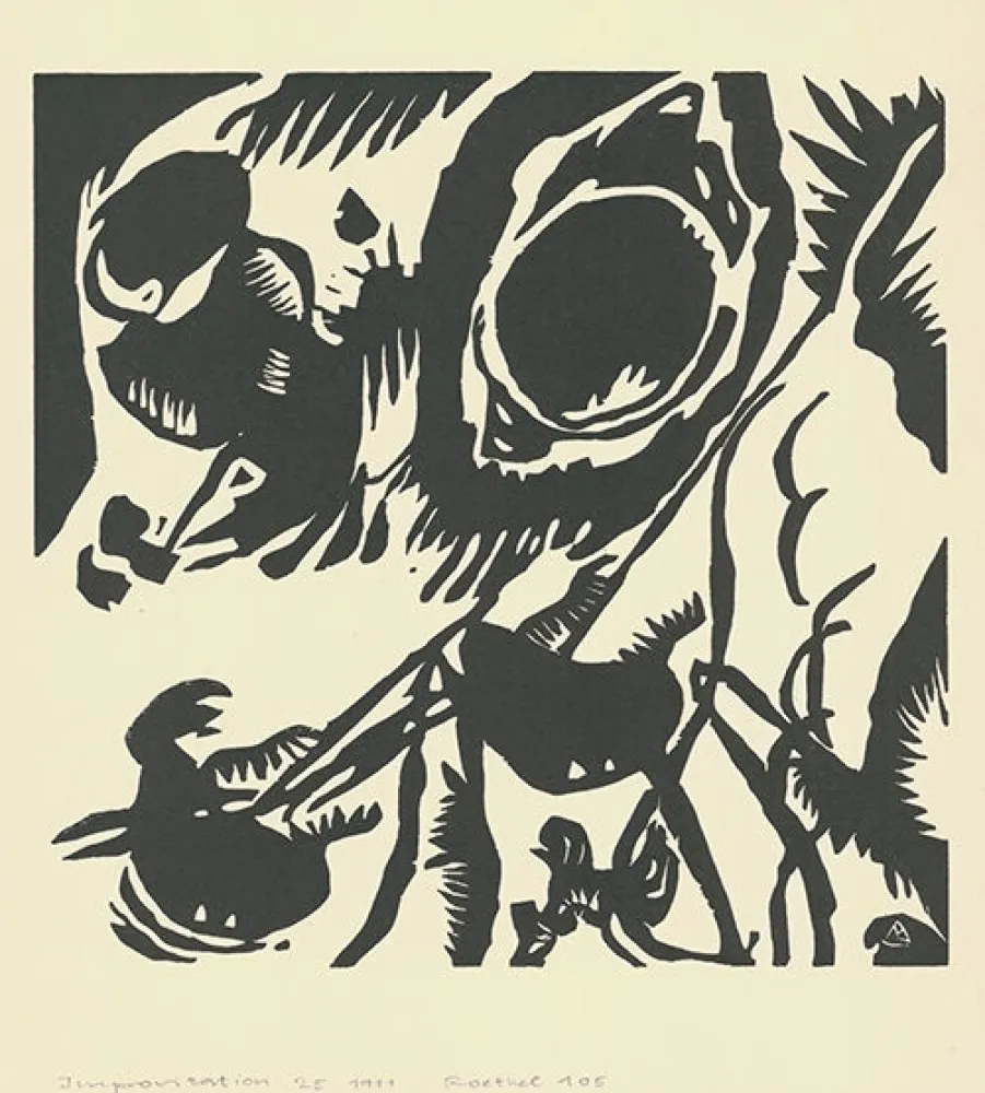 Grabado En Madera Kandinsky - Motif aus Improvisation 25: The Garden of Love