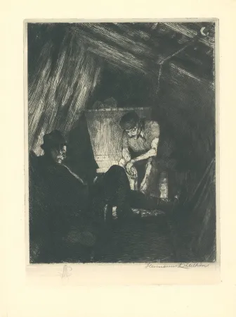 Grabado Kätelhön - Beim Buttern