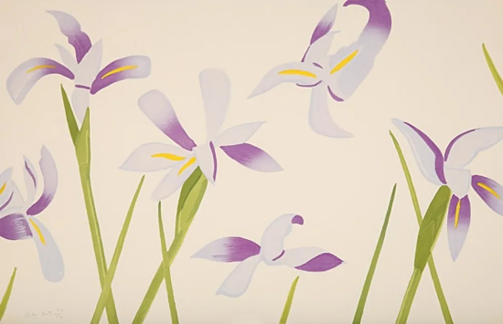 Grabado En Madera Katz - Blue Flags