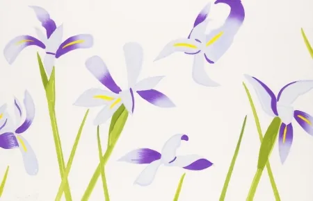 Grabado En Madera Katz - Blue Irises