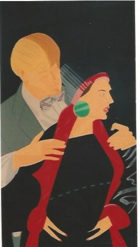 Serigrafía Katz - Pas de Deux V - Red Grooms and Liz Ross