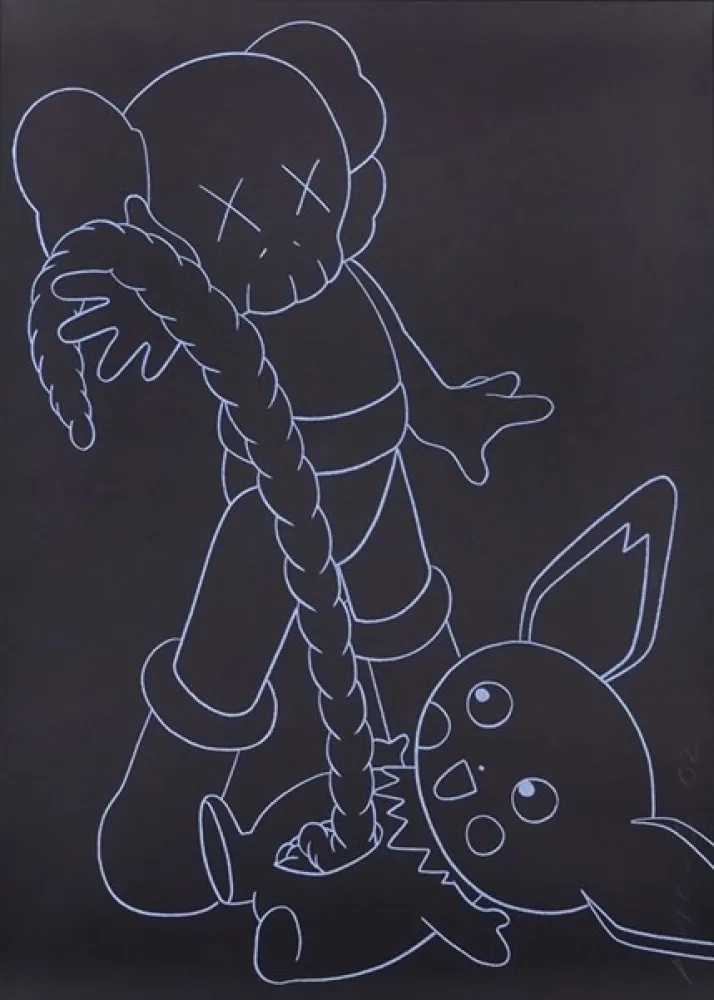 Serigrafía Kaws - Companion vs. Pikachu
