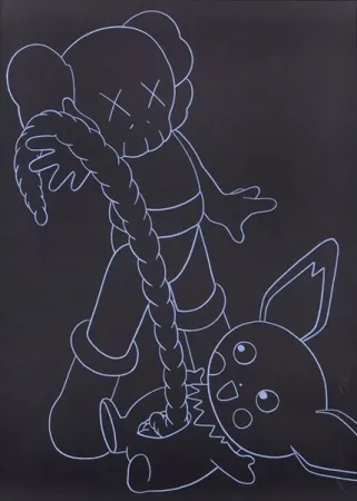 Serigrafía Kaws - Companion vs. Pikachu