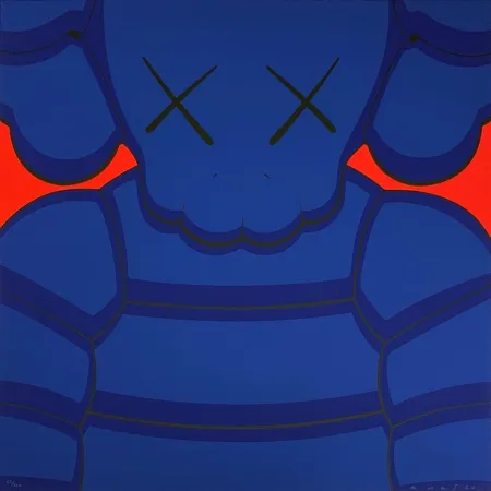 Serigrafía Kaws - What Party - Blue