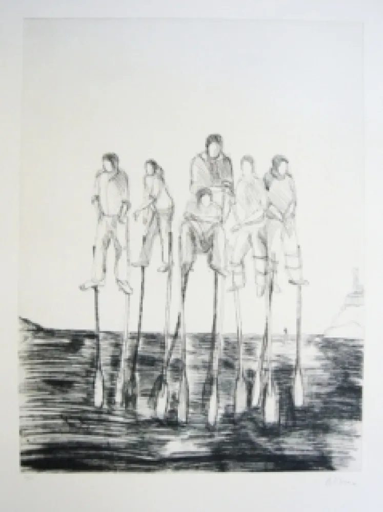 Litografía Kcho - Pero de aqui