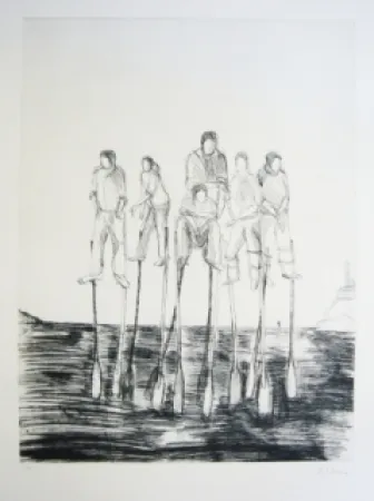 Litografía Kcho - Pero de aqui