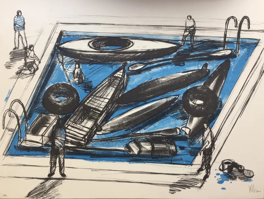 Litografía Kcho - Regresa vida mia que te espero 1