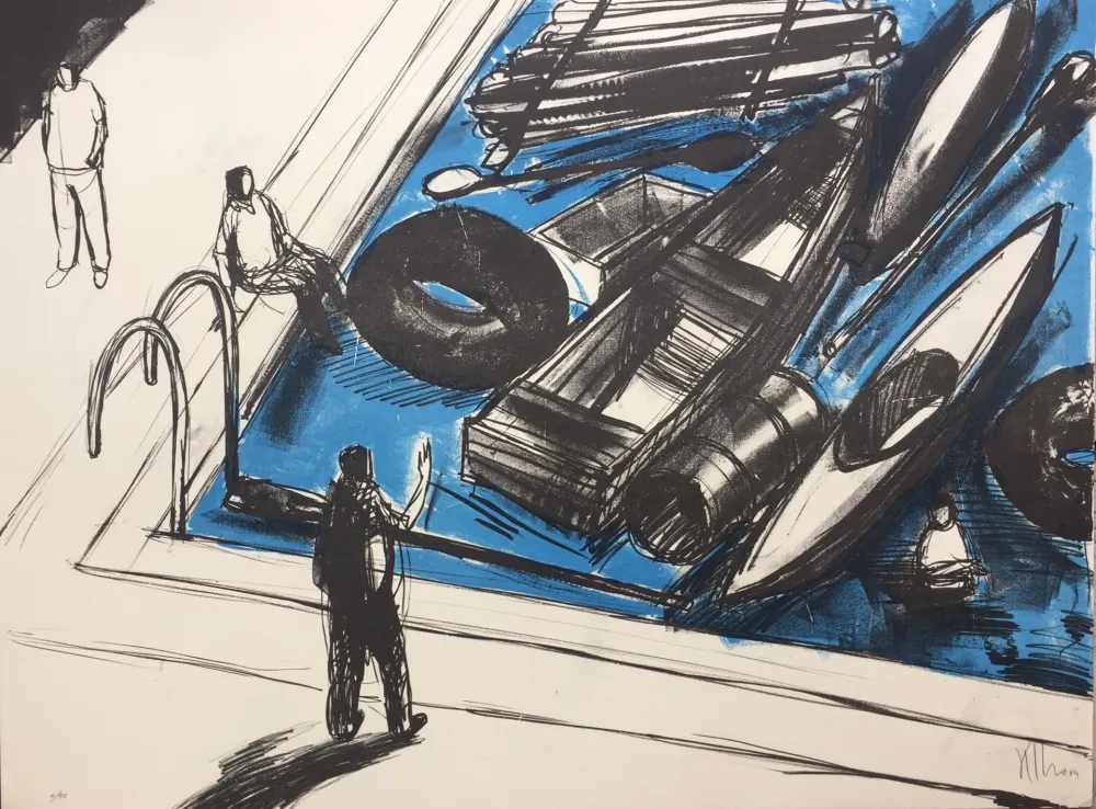 Litografía Kcho - Regresa vida mia que te espero 2