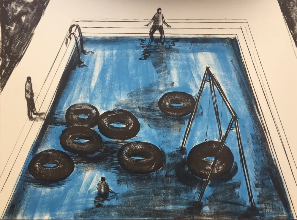 Litografía Kcho - Regresa vida mia que te espero 3 