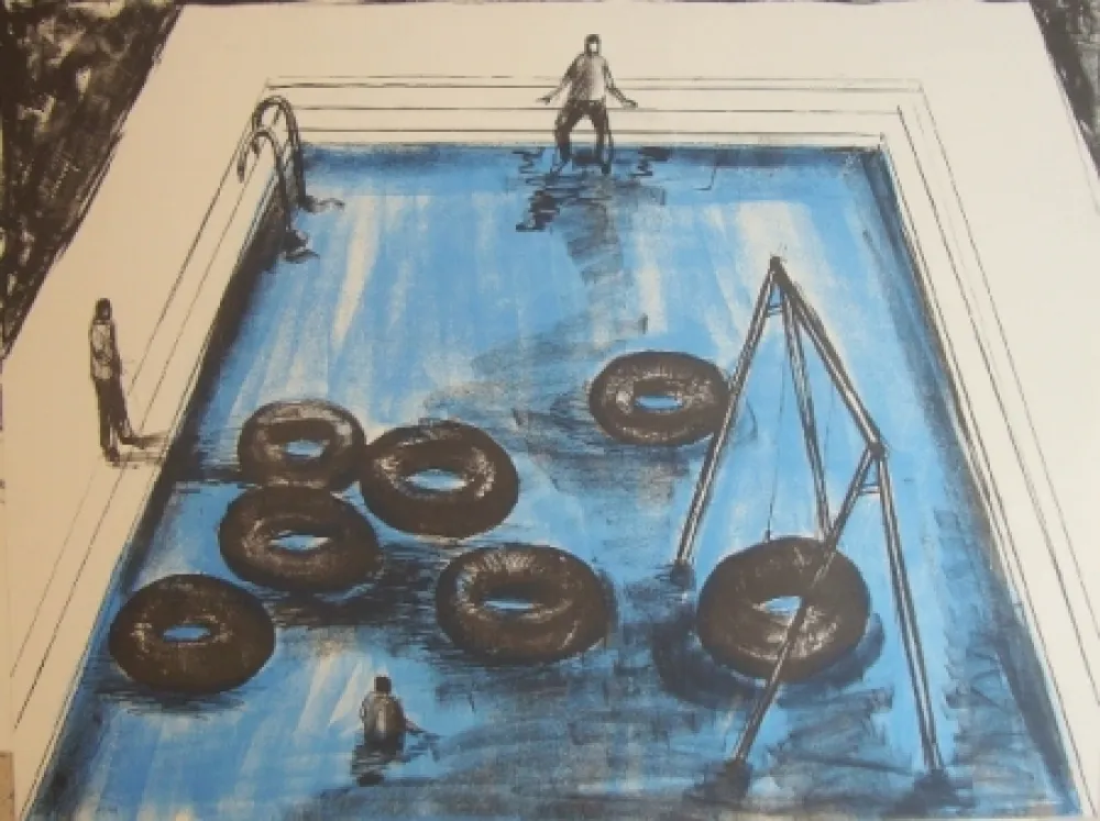 Litografía Kcho - Regresa vida mia que te espero 3 