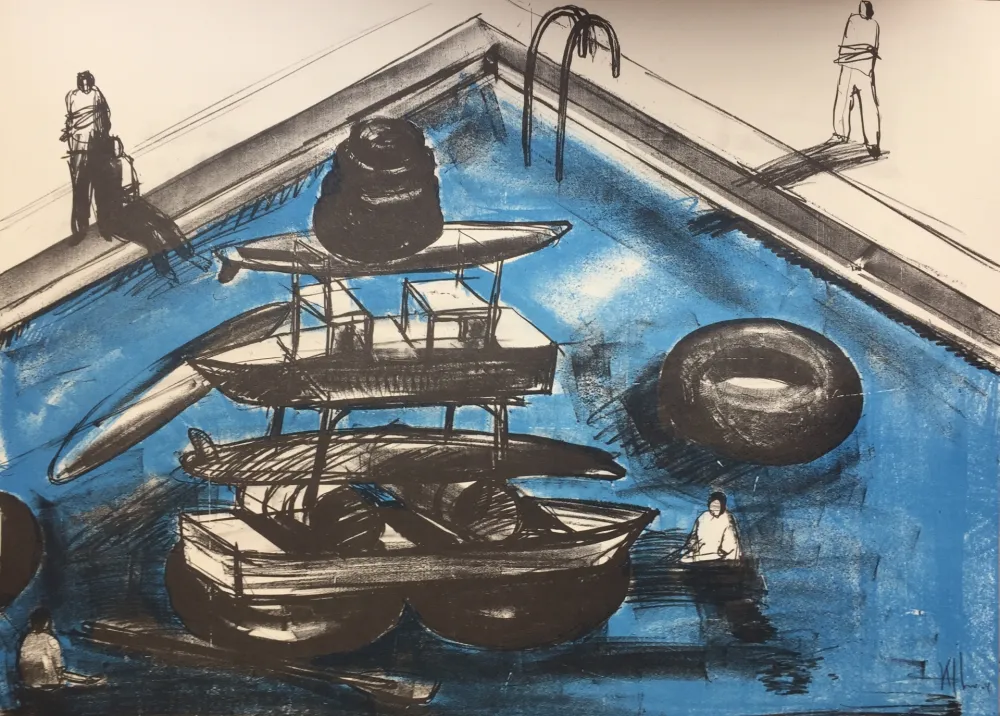 Litografía Kcho - Regresa vida mia que te espero 4