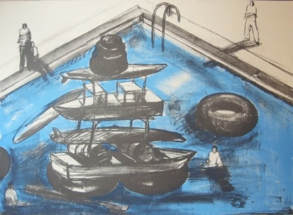 Litografía Kcho -  Regresa vida mia que te espero 4