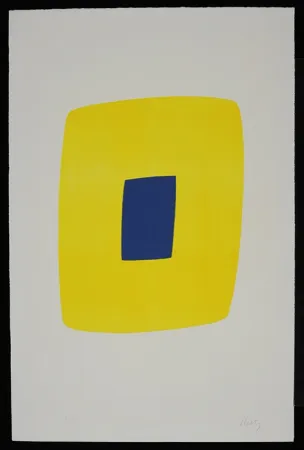 Litografía Kelly - Yellow with Dark Blue VI.12