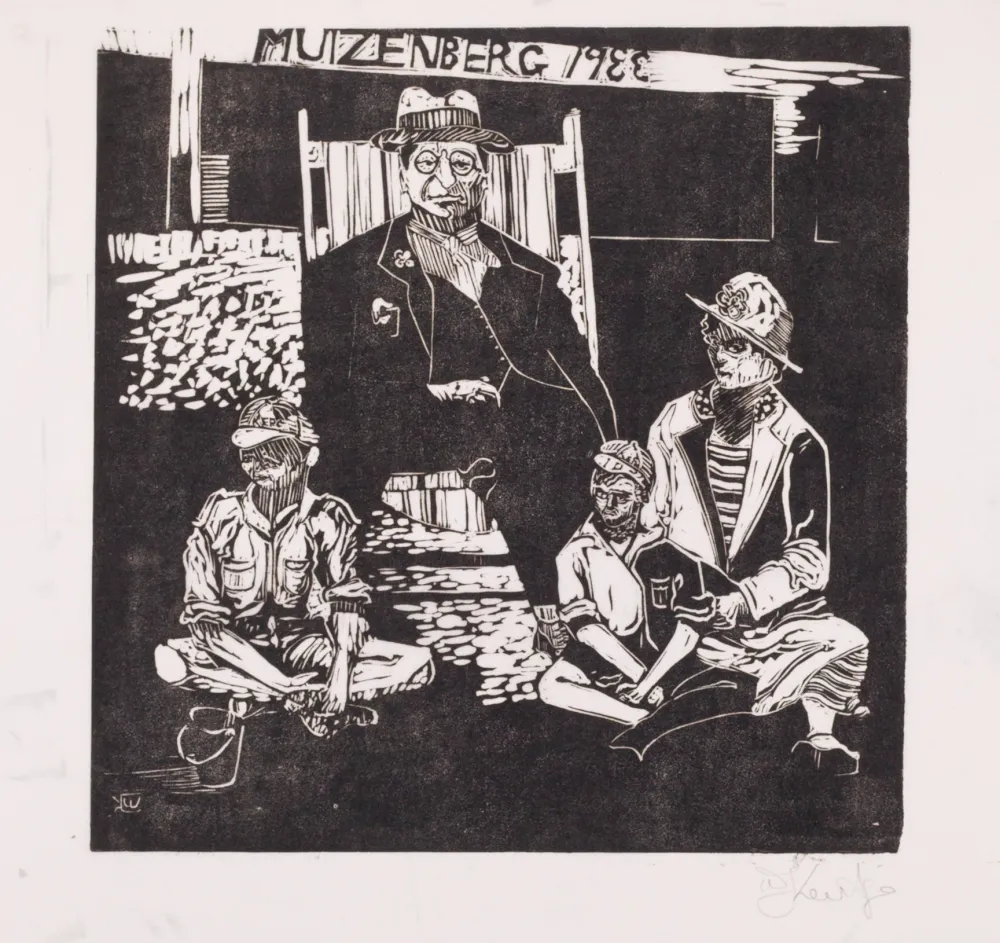 Linograbado Kentridge - Muizenberg 1933
