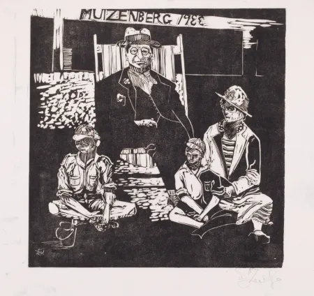 Linograbado Kentridge - Muizenberg 1933